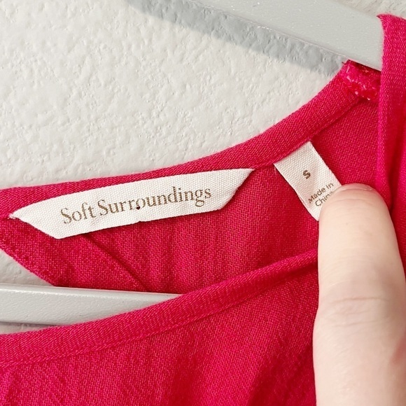 Soft Surroundings Moderne Gauze Tunic Top w/ Cutout Pink Size Small - Picture 8 of 10